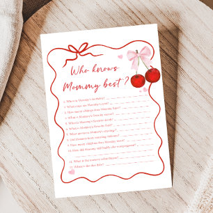 Papier Cerise sur le dessus ruban rose Baby Shower Qui co