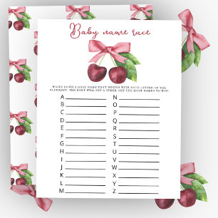 Papier Cerises arc baby shower Baby nom race jeu