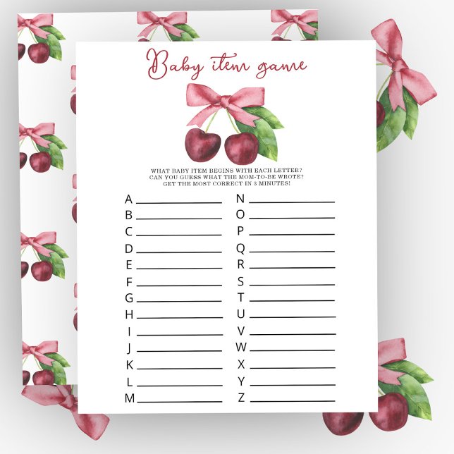 Papier Cerises baby shower Baby item Jeu (Créateur téléchargé)