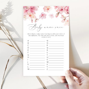 Papier Cerisier fleur bébé nom course jeu de baby shower