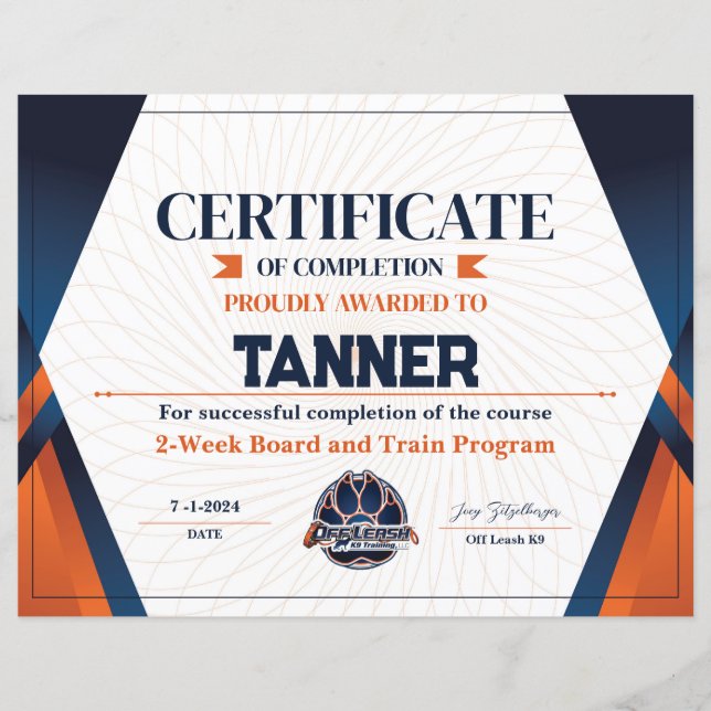 Papier Certificat #14 (Devant)