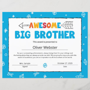 Papier Certificat Blue Brother Big Brother