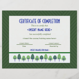 Papier Certificat d'achèvement
