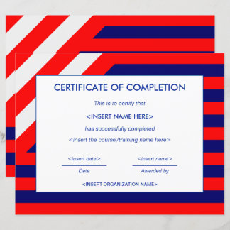 Papier Certificat d'achèvement