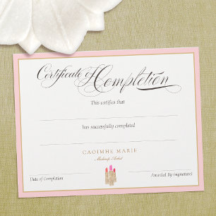Papier Certificat d'achèvement