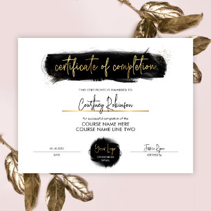 Papier Certificat d'achèvement Black & Gold Salon Award