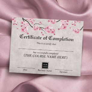 Papier Certificat d'achèvement Cherry Blossom