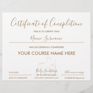 Papier Certificat d'achèvement de la conversion du corps