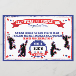 Papier Certificat d'achèvement de la fête de la fille de 