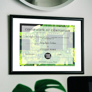 Papier Certificat d'achèvement de l'électronique et de l'
