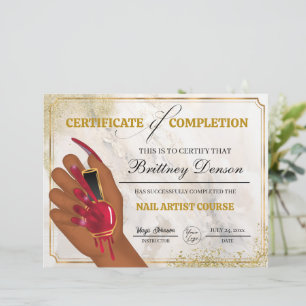 Papier Certificat d'achèvement de l'octroi Technicien de 