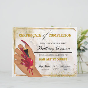 Papier Certificat d'achèvement de l'octroi Technicien de 