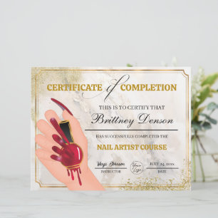 Papier Certificat d'achèvement de l'octroi Technicien de 