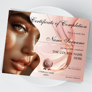 Papier Certificat d'achèvement de maquillage