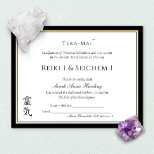 Papier Certificat d'achèvement de Reiki Award