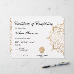 Papier Certificat d'achèvement de Yoga Lotus