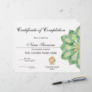 Papier Certificat d'achèvement de Yoga Lotus