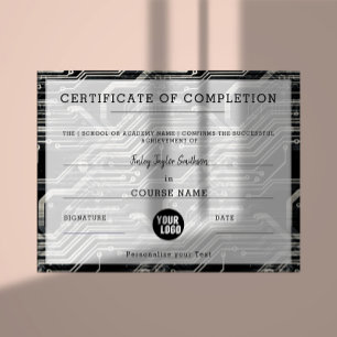 Papier Certificat d'achèvement d'électronique et d'ingéni