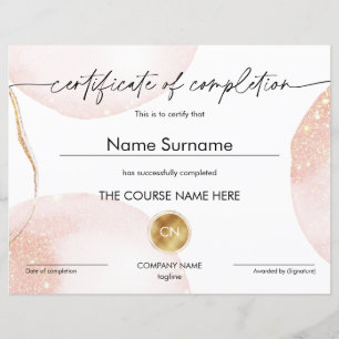 Papier Certificat d'achèvement Diplôme de participation