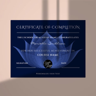 Papier Certificat D'Achèvement Fleur Lotus Pour Yoga Reik