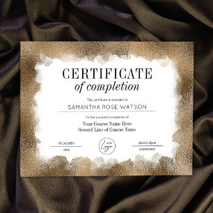 Papier Certificat d'achèvement Gold Parties scintillant S