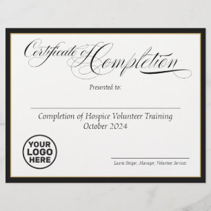 Papier Certificat d'achèvement - Logo
