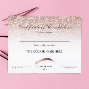 Papier Certificat d'achèvement Prix Brows Cours