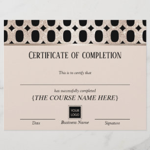 Papier Certificat d'achèvement Prix Or de luxe