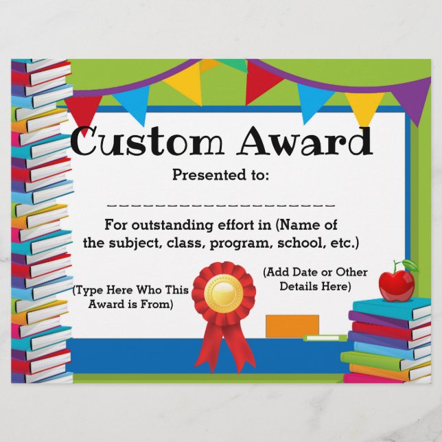 Papier Certificat d'allocation enfant personnalisable 8,5 (Devant)
