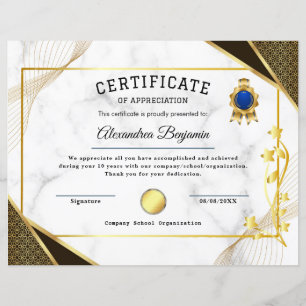 Papier Certificat d'appréciation