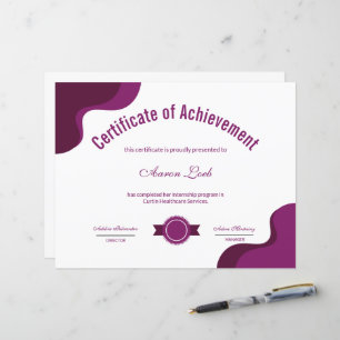 Papier Certificat d'appréciation