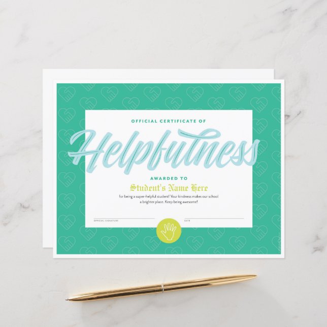 Papier Certificat d'assistance (Devant/Arrière en situation)