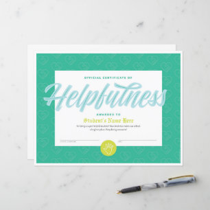 Papier Certificat d'assistance