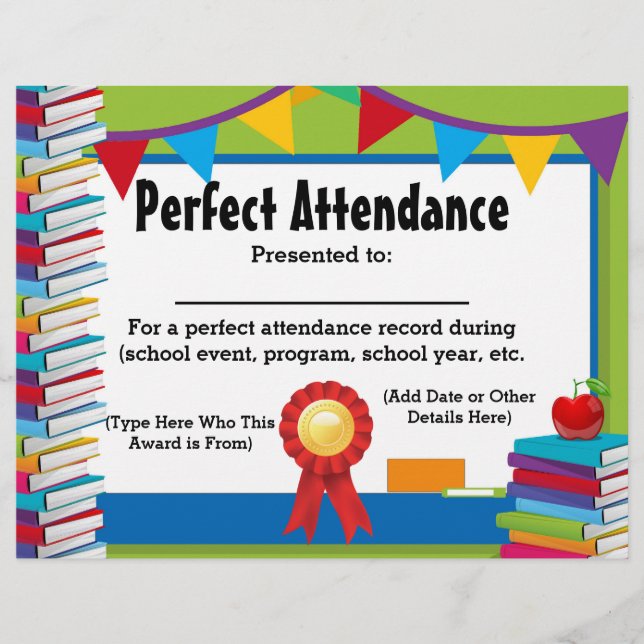 Papier Certificat d'attribution de présence personnalisab (Devant)