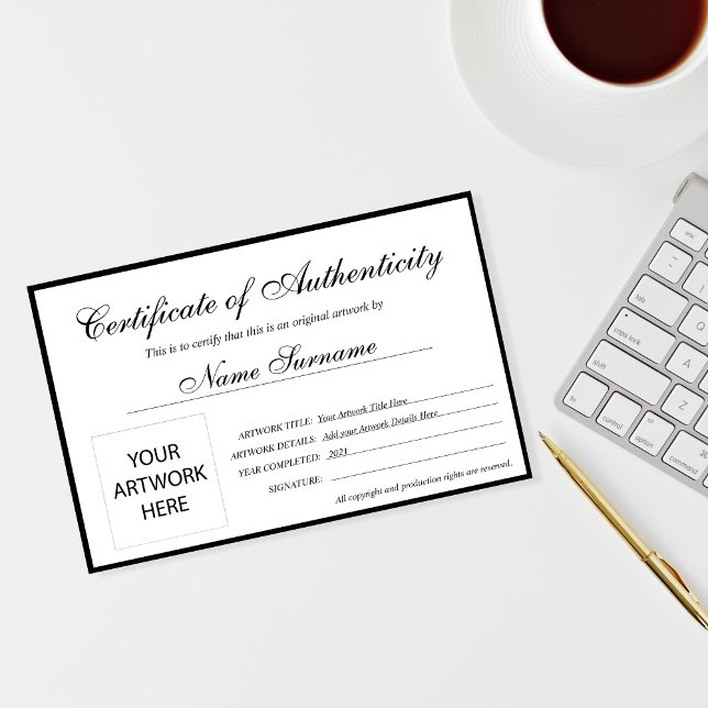 Papier Certificat d'authenticité (Créateur téléchargé)