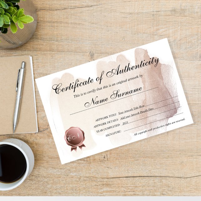Papier Certificat d'authenticité (Créateur téléchargé)