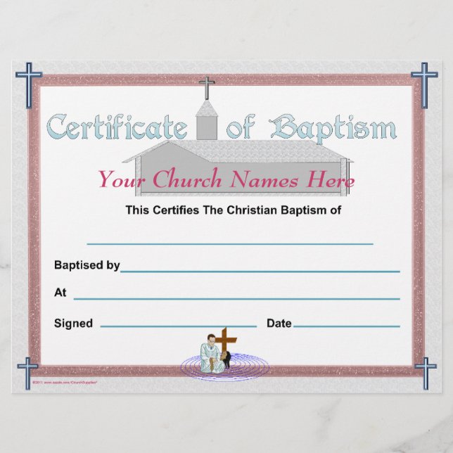 Papier Certificat de baptême (Devant)