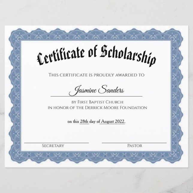 Papier Certificat de bourse (Devant)