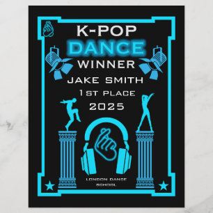 Papier Certificat de Concours de Danse K-Pop