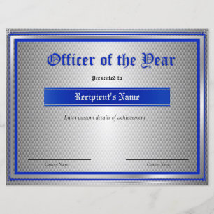 Papier Certificat de drapeau personnalisé Thin Blue Line