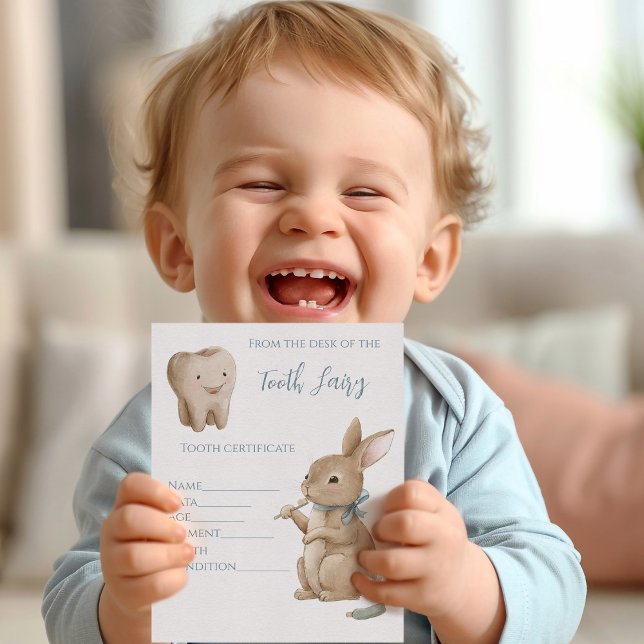 Papier Certificat de fée de la première dent de lapin (Créateur téléchargé)