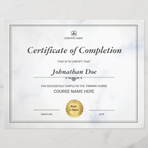 Papier Certificat De Fin