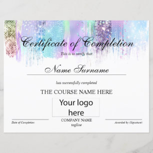 Papier Certificat de fin de cours