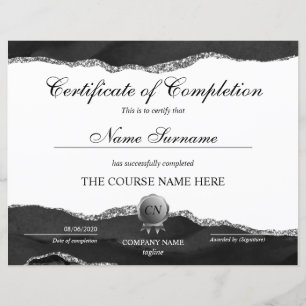 Papier Certificat de fin de cours