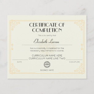 Papier Certificat de fin de cours