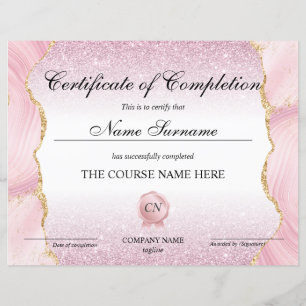 Papier Certificat de fin de cours