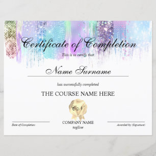 Papier Certificat de fin de cours