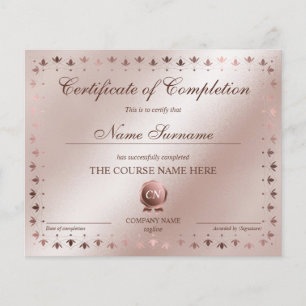 Papier Certificat de fin de cours