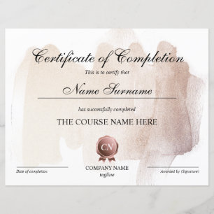 Papier Certificat de fin de cours