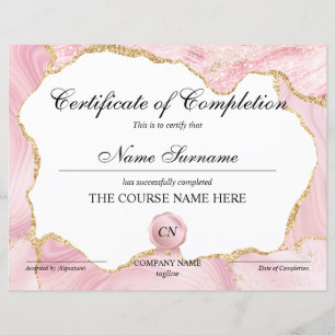 Papier Certificat de fin de cours